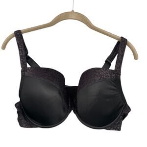 Le Mystère Black Underwire Padded Adjustable Straps Pattern Safari‎ Bra Size 38D